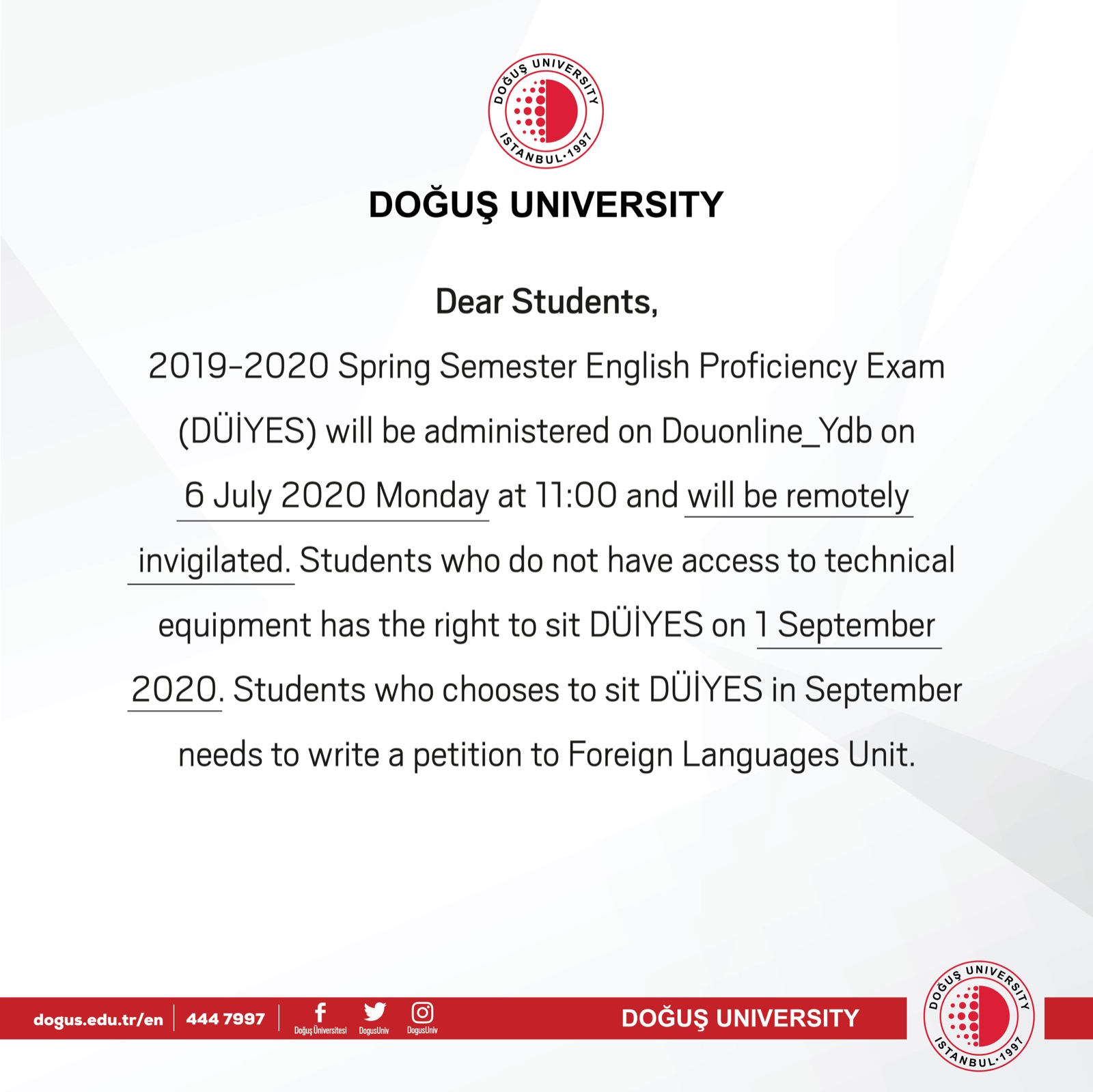 DÜİYES Sınav 1