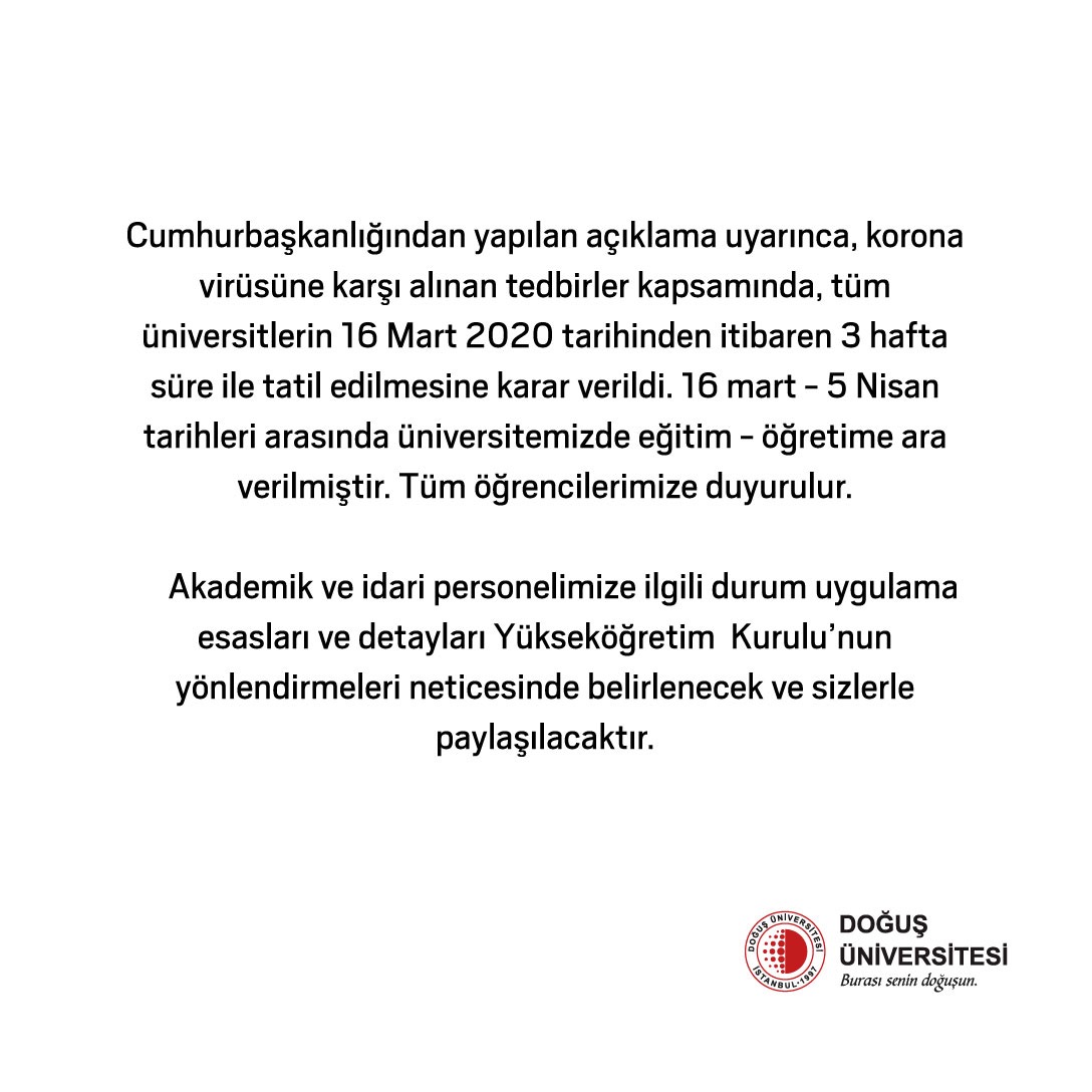 Doğuş Üniversitesi Rektörlüğü